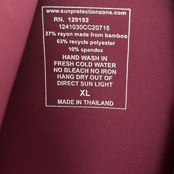 Duckskinz Sun Protection Burgundy and Pink Zipper Activewear Jacket NWOT SZ XL - Picture 3 of 6